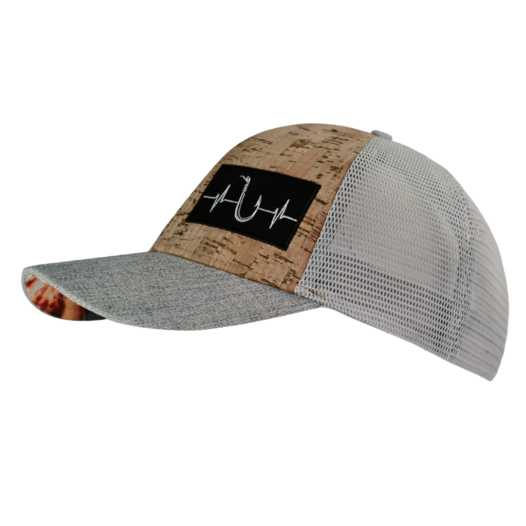 Fishing Hat - Low Profile - Cork - Heather Gray - Trucker Mesh