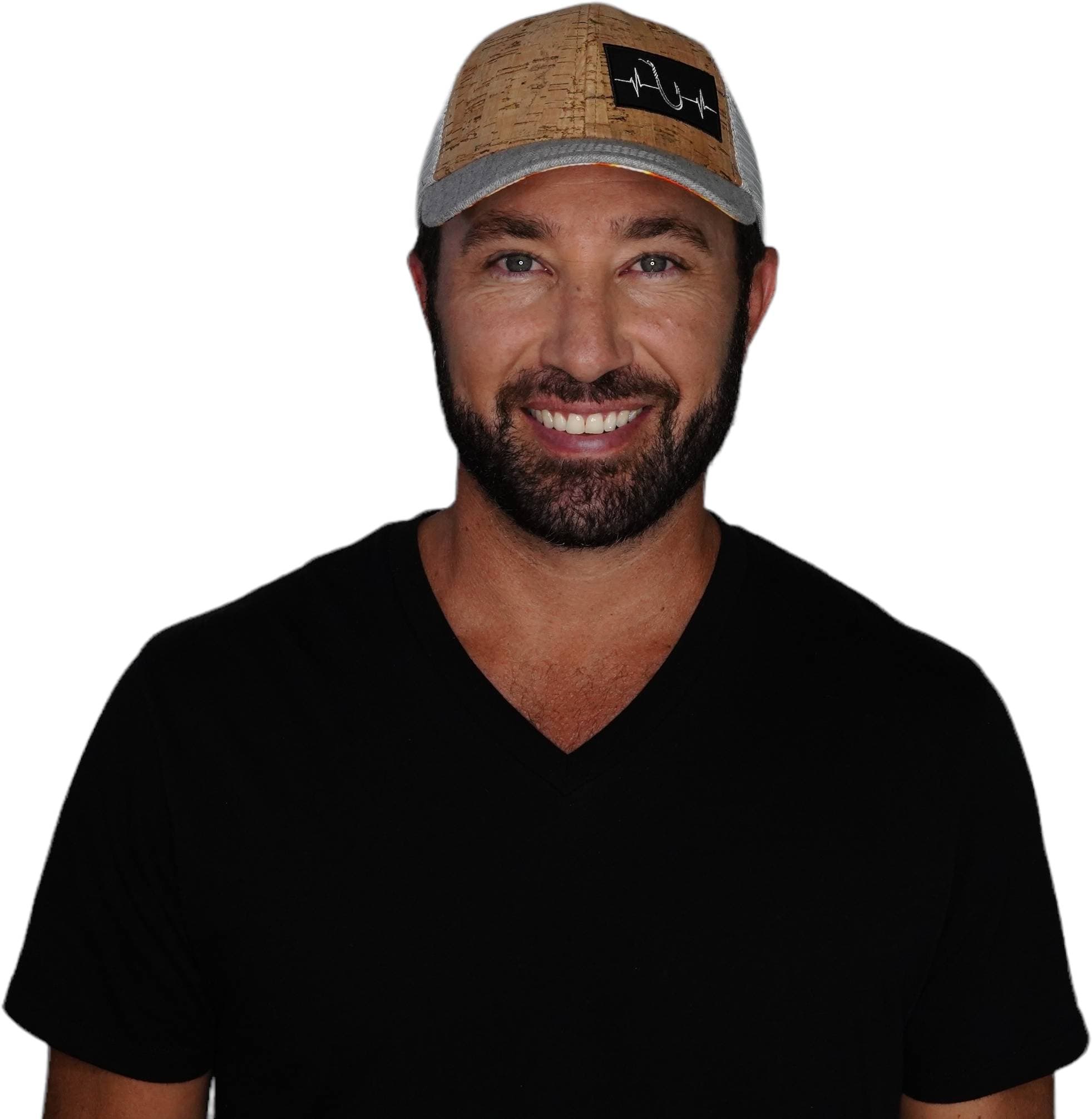 Fishing Hat - Low Profile - Cork - Heather Gray - Trucker Mesh