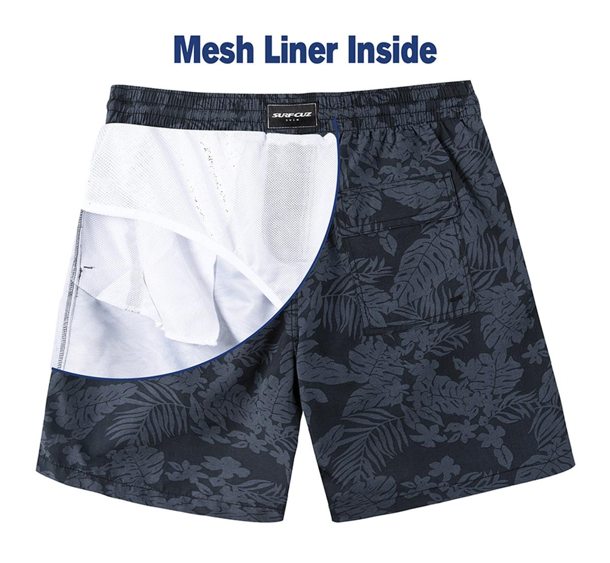 Men's Swim Shorts Quick Dry Beach Board Shorts with Mesh Lining New Summer Swimwear Surfing Swim Trunks for Men Men's Shorts Athletic Shorts Men's Spring and Summer Street Leisure Sports Drawstring Men's Short